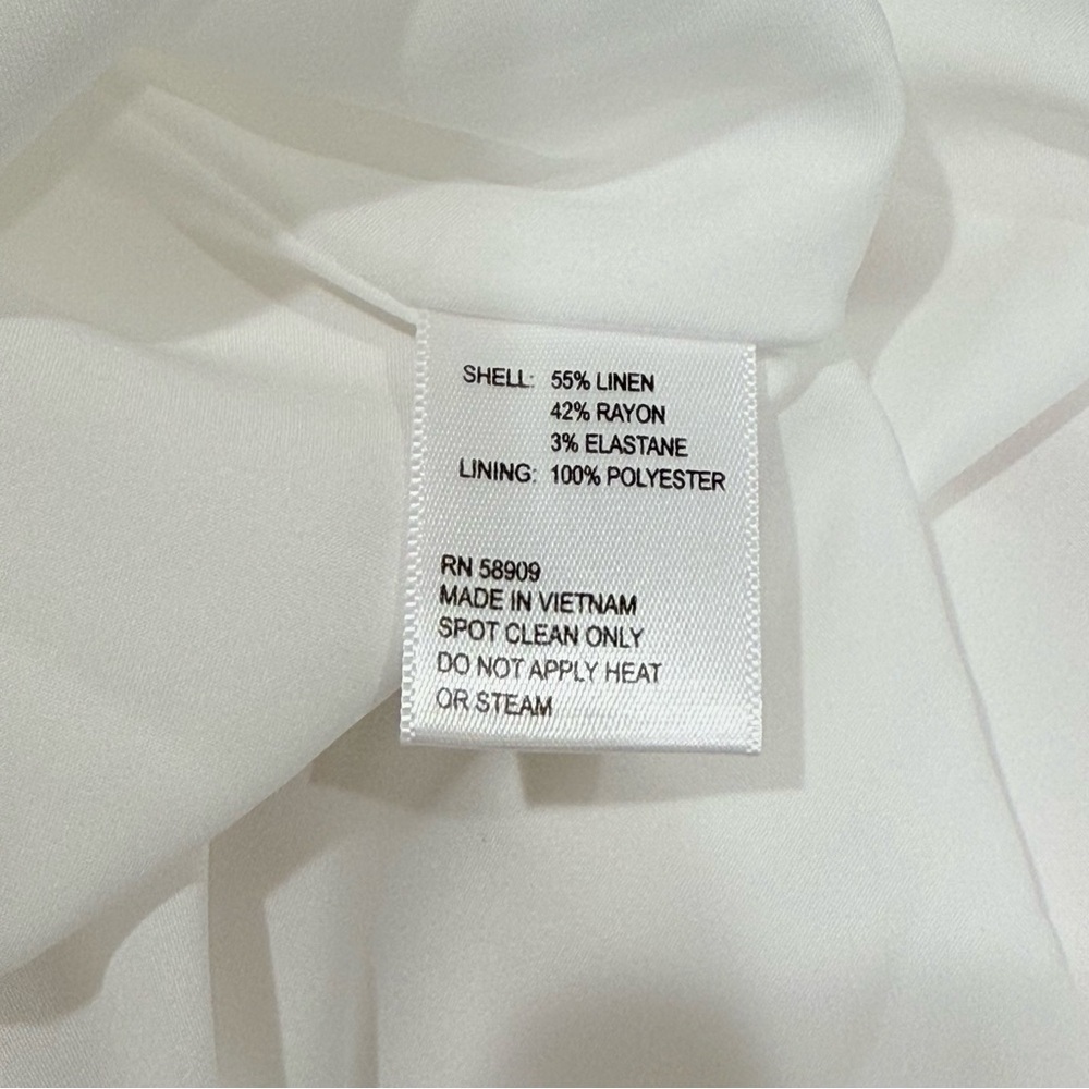 Antonio Melani Iris Linen 3D Floral Print Mockneck Short Sleeve Dress Ivory NWT - Picture 10 of 16